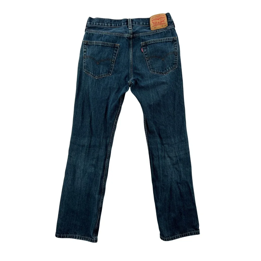 Levis 527 Slim Bootcut Jeans Mens 32x31 Dark Wash Blue Denim Western Cowboy Y2K